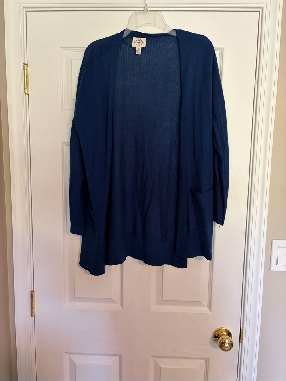 St. Johnโs Bay Open-Front Navy Cardigan Sweater